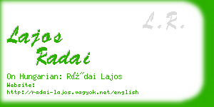 lajos radai business card